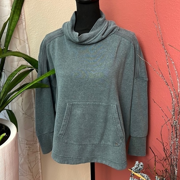 PRANA Cozy Up Poncho Cowl Neck Sweatshirt - Picture 2 of 10